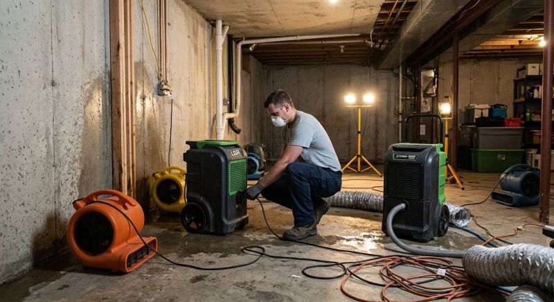 Basement Drying in Napa, CA